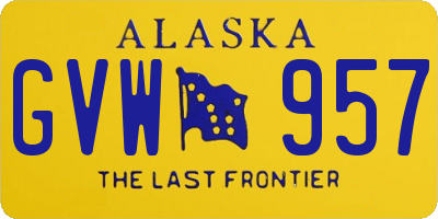 AK license plate GVW957