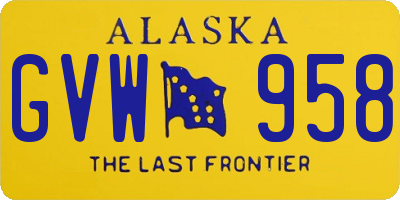 AK license plate GVW958