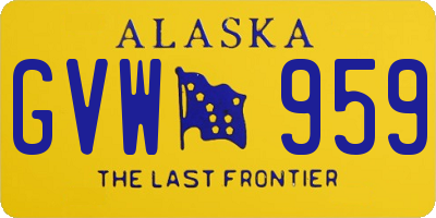 AK license plate GVW959