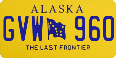 AK license plate GVW960