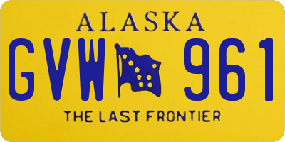 AK license plate GVW961