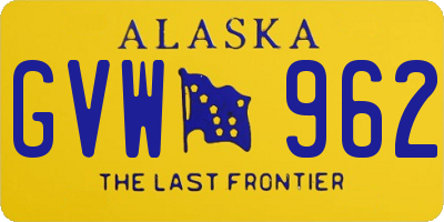 AK license plate GVW962