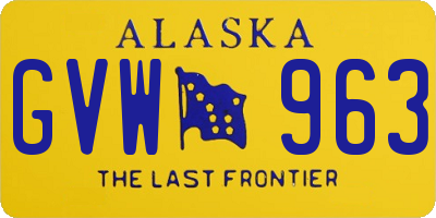 AK license plate GVW963