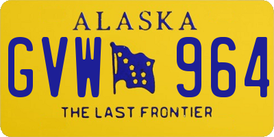 AK license plate GVW964