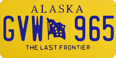 AK license plate GVW965