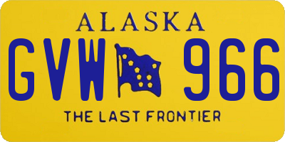 AK license plate GVW966