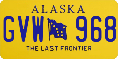 AK license plate GVW968