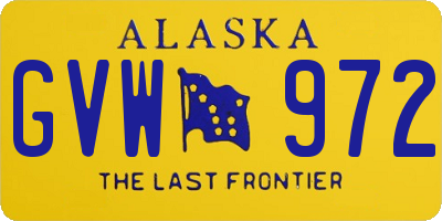 AK license plate GVW972