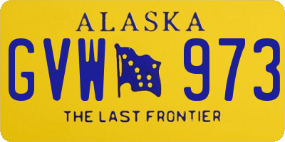 AK license plate GVW973