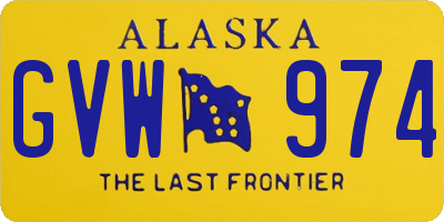 AK license plate GVW974