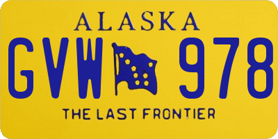 AK license plate GVW978