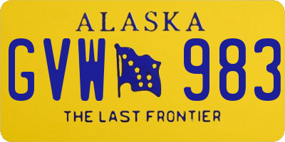 AK license plate GVW983