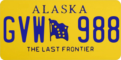 AK license plate GVW988