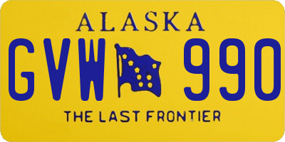 AK license plate GVW990