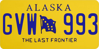 AK license plate GVW993