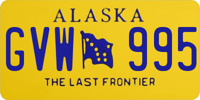 AK license plate GVW995