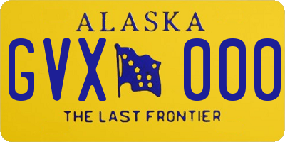 AK license plate GVX000