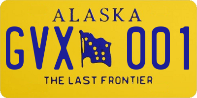 AK license plate GVX001