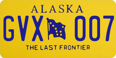 AK license plate GVX007