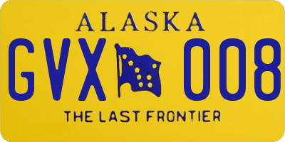 AK license plate GVX008