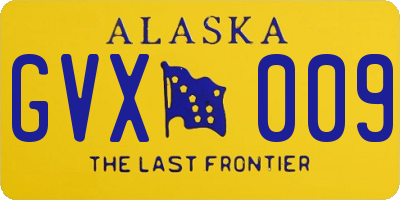 AK license plate GVX009