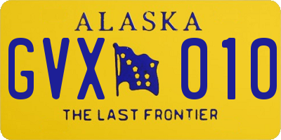 AK license plate GVX010