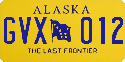 AK license plate GVX012