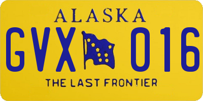 AK license plate GVX016