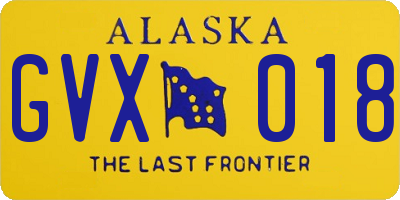 AK license plate GVX018