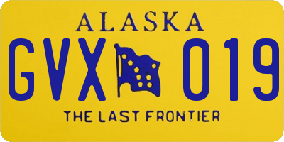 AK license plate GVX019