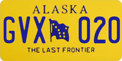 AK license plate GVX020