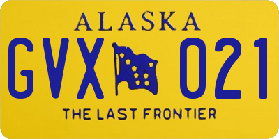 AK license plate GVX021