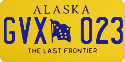 AK license plate GVX023