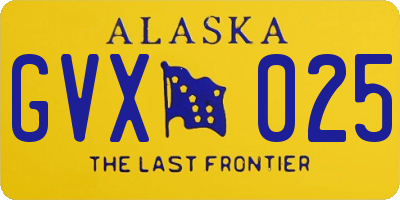 AK license plate GVX025