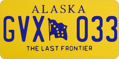 AK license plate GVX033