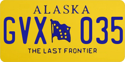 AK license plate GVX035