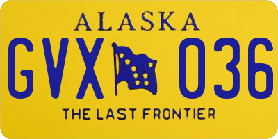 AK license plate GVX036