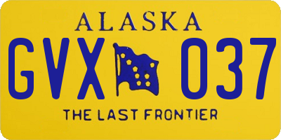 AK license plate GVX037