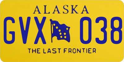 AK license plate GVX038