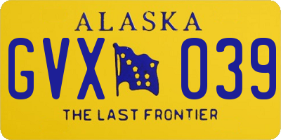 AK license plate GVX039