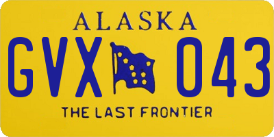 AK license plate GVX043