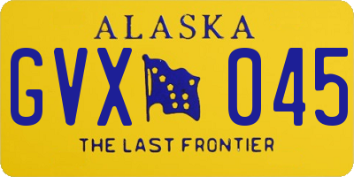 AK license plate GVX045