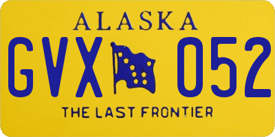 AK license plate GVX052