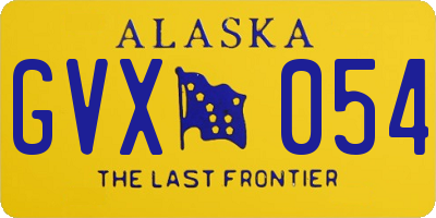 AK license plate GVX054