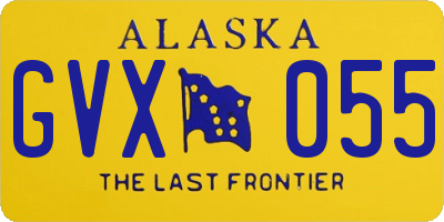 AK license plate GVX055