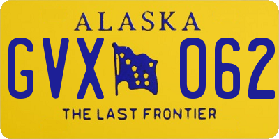 AK license plate GVX062