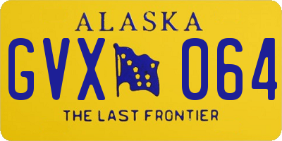 AK license plate GVX064