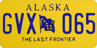 AK license plate GVX065