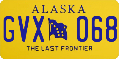 AK license plate GVX068