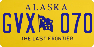 AK license plate GVX070